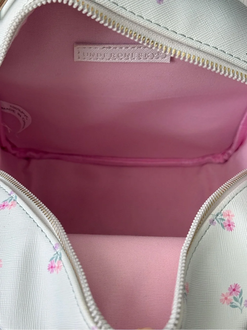 Under One Sky White Floral Mini Backpack Handbag Pink/White